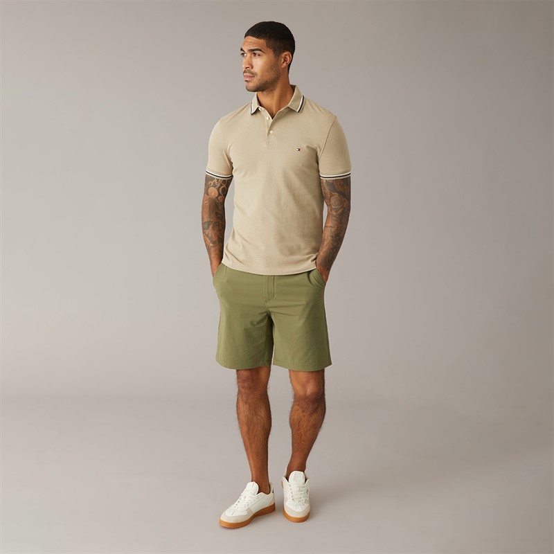 Tommy Hilfiger Mens Tipped Slim Fit Seas Polo Shirt Keystone