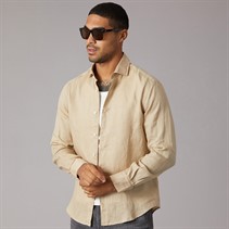 Tommy Hilfiger Mens DC Linen Long Sleeve Shirt Sandalwood