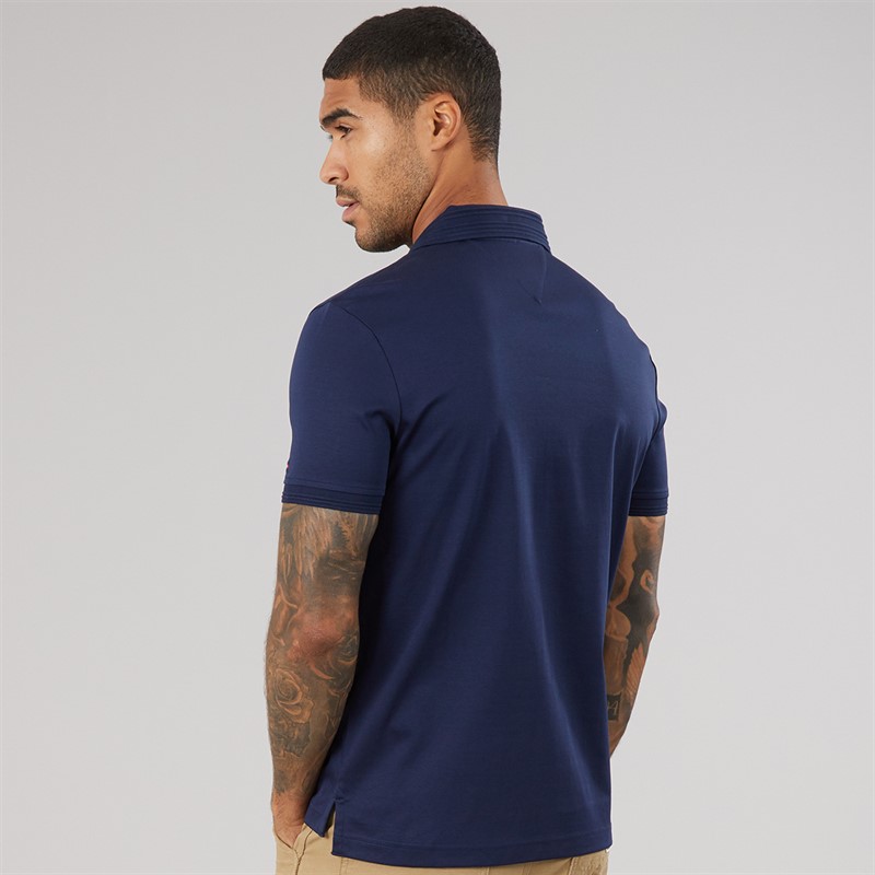 Tommy Hilfiger Mens Collar Intrest Polo Shirt Carbon Navy