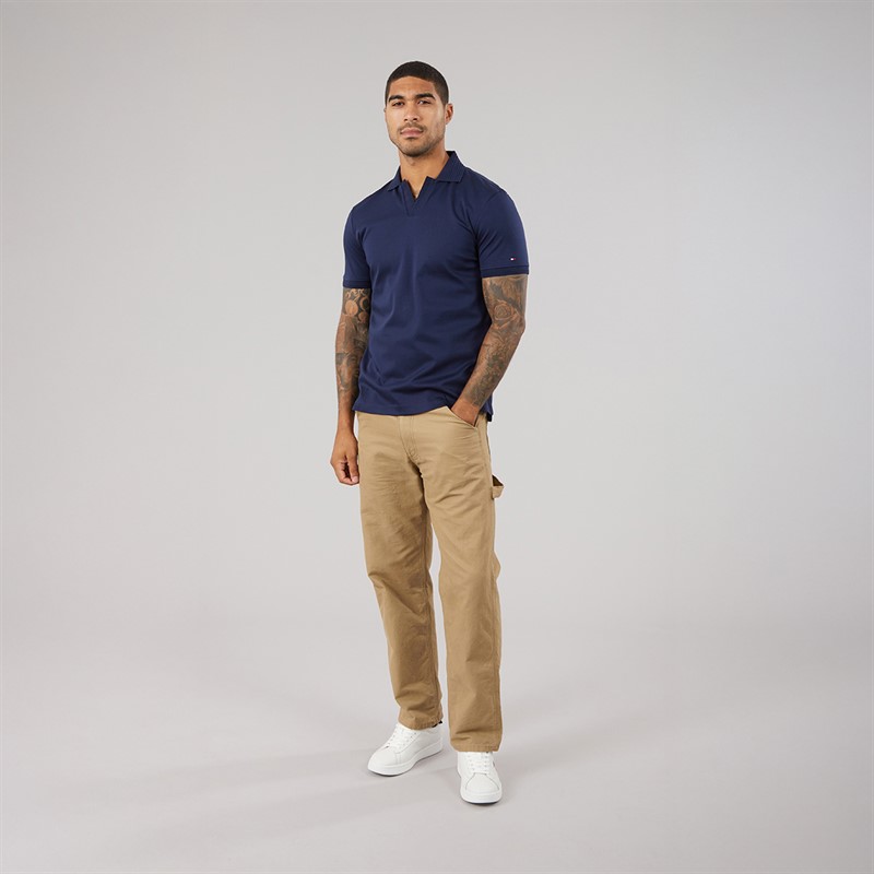 Tommy Hilfiger Mens Collar Intrest Polo Shirt Carbon Navy