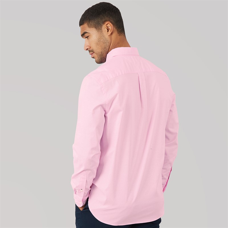 Tommy Hilfiger Mens Light Oxford Solid Long Sleeve Shirt Rose Petal