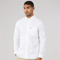 Tommy Hilfiger Mens Light Oxford Solid Long Sleeve Shirt White