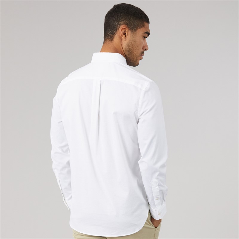 Tommy Hilfiger Mens Light Oxford Solid Long Sleeve Shirt White