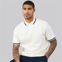 Tommy Hilfiger Mens TH Script Classic Fit Polo Shirt Ivory Petal