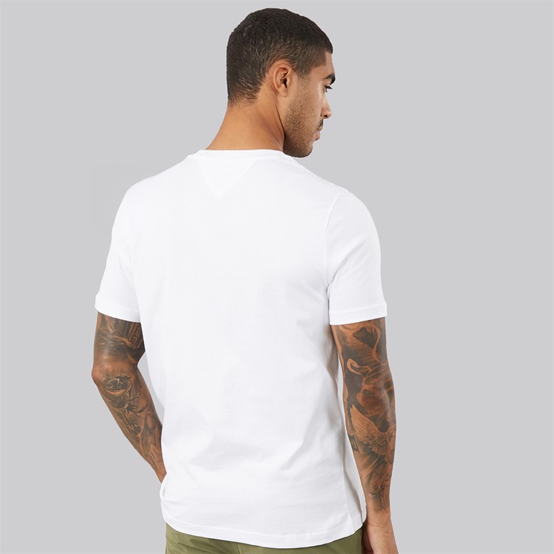 Tommy Hilfiger Mens Brand Love Text Box T-Shirt White
