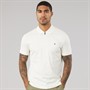 Tommy Hilfiger Mens Interlock Zip Regular Polo Shirt Ivory Petal
