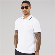 Tommy Hilfiger Mens Pique Undercollar Polo Shirt White