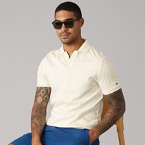Tommy Hilfiger Mens Collar Intrest Polo Shirt Ivory Petal