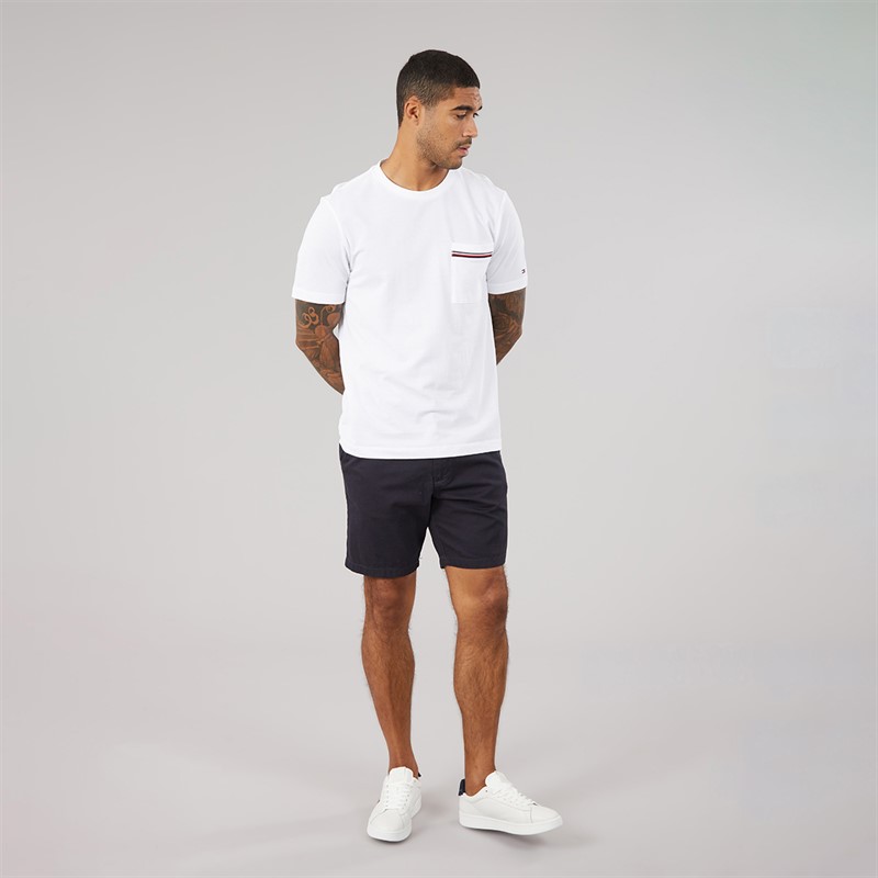 Tommy Hilfiger Mens Global Stripe Pique T-Shirt White