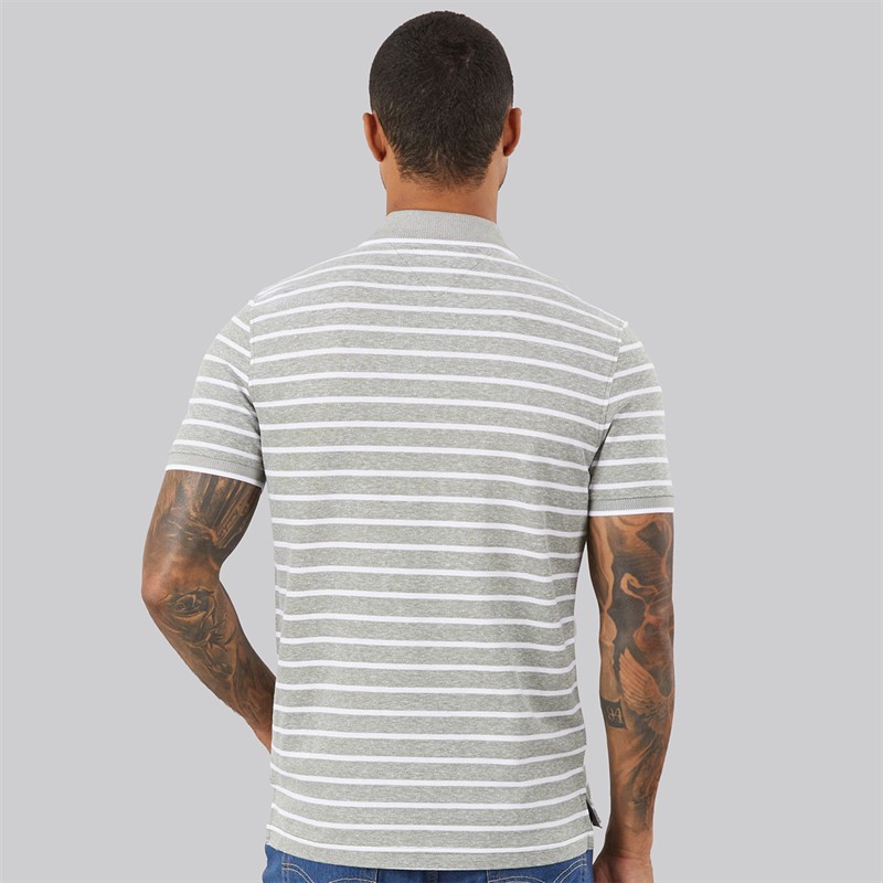 Tommy Hilfiger Mens Cotton Linen Pique Polo Shirt Dark Artichoke/White