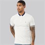 Tommy Hilfiger Mens Contrast Collar Block Polo Shirt Ivory Petal