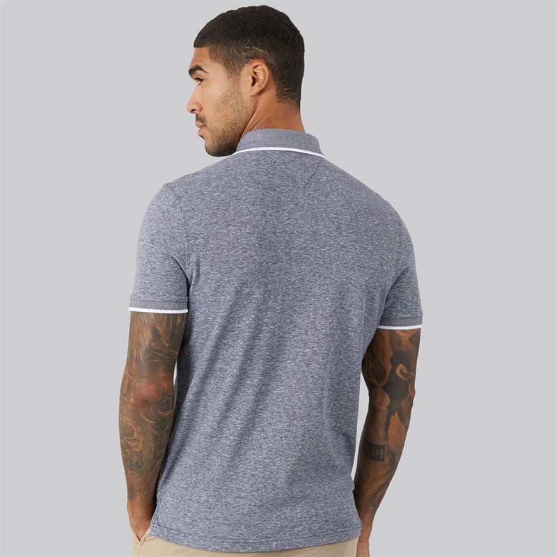 Tommy Hilfiger Mens Cotton Linen Pique Polo Shirt Desert Sky