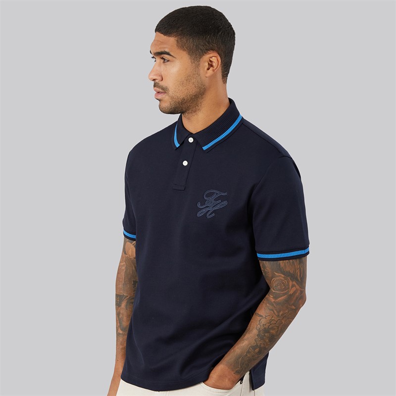 Tommy Hilfiger Mens TH Script Classic Fit Polo Shirt Desert Sky