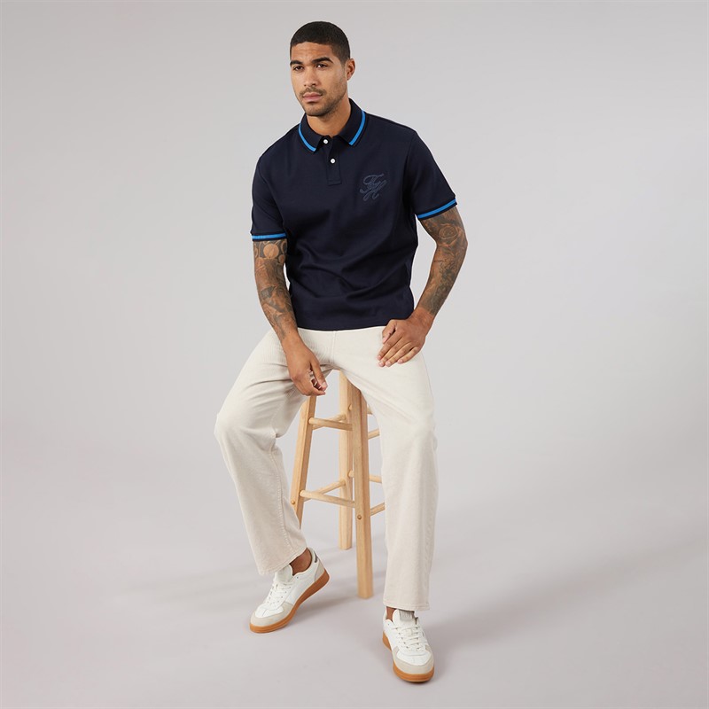Tommy Hilfiger Mens TH Script Classic Fit Polo Shirt Desert Sky