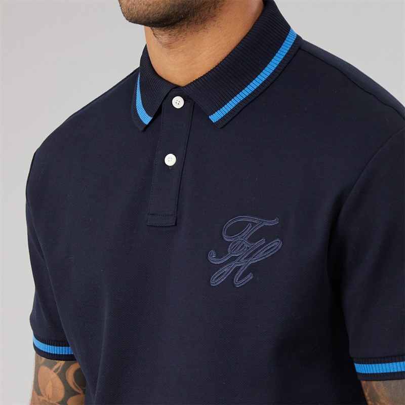Tommy Hilfiger Mens TH Script Classic Fit Polo Shirt Desert Sky