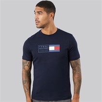 Tommy Hilfiger Mens Brand Love Text Box T-Shirt Desert Sky