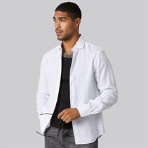 Tommy Hilfiger Mens DC Linen Long Sleeve Shirt Optic White