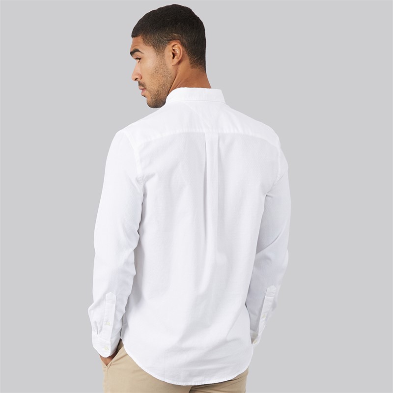 Tommy Hilfiger Mens Flex Dobby Long Sleeve Shirt White