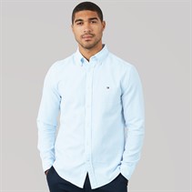 Tommy Hilfiger Mens Flex Dobby Long Sleeve Shirt Sweet Blue