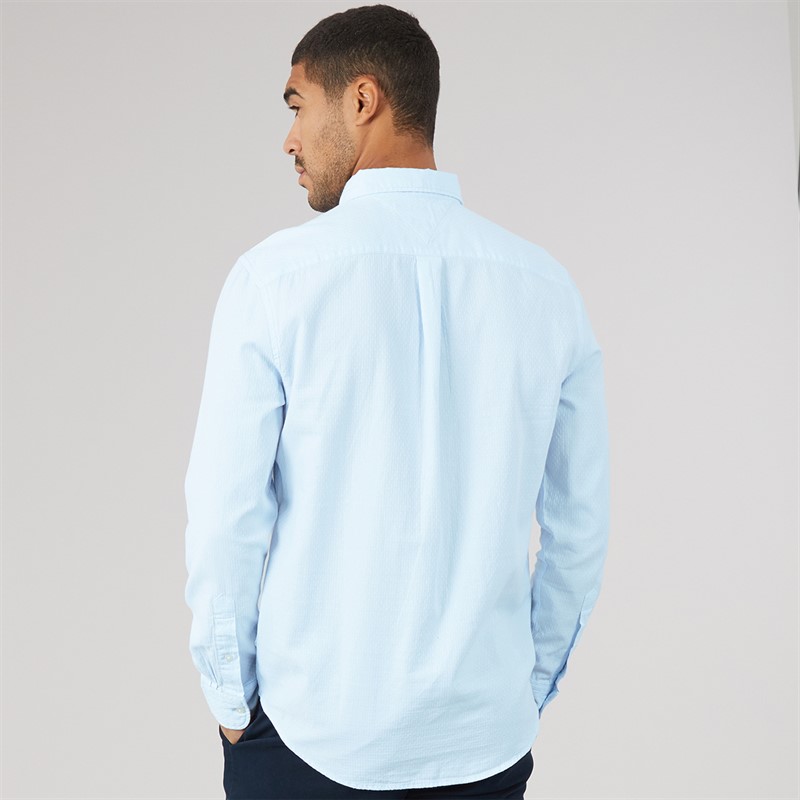 Tommy Hilfiger Mens Flex Dobby Long Sleeve Shirt Sweet Blue