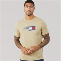 Tommy Hilfiger Mens Brand Love Text Box T-Shirt Sandalwood