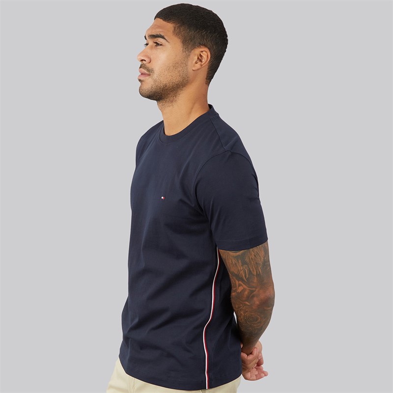 Tommy Hilfiger Mens Global Stripe T-Shirt Desert Sky