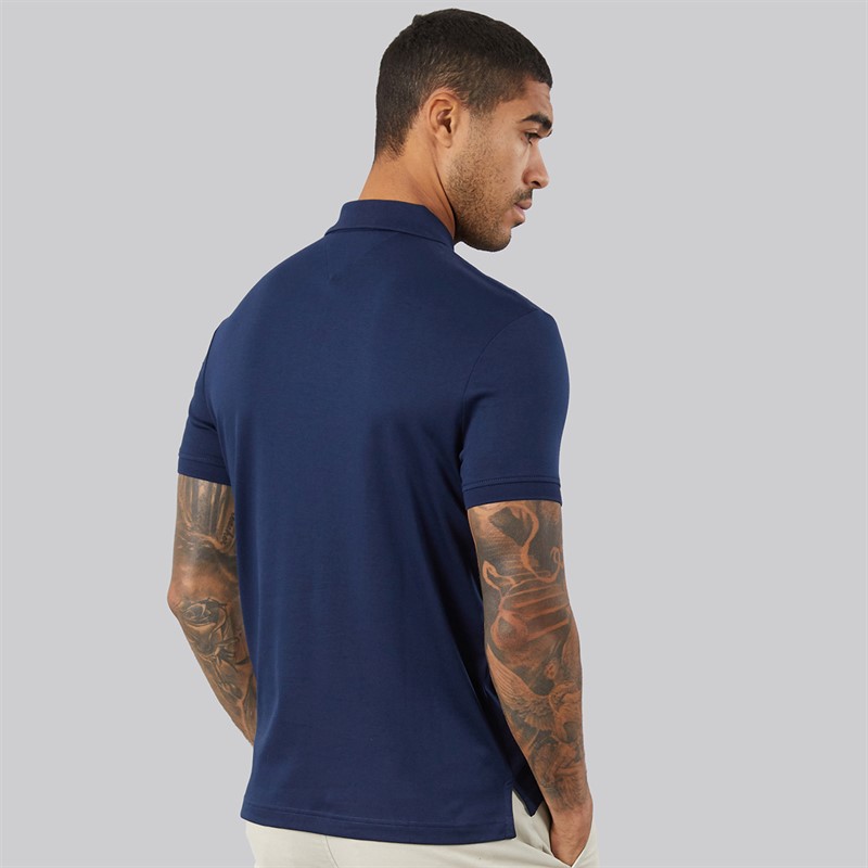 Tommy Hilfiger Mens Interlock Zip Reg Polo Shirt Carbon Navy