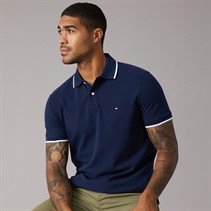 Tommy Hilfiger Mens Pique Undercollar Polo Shirt Carbon Navy