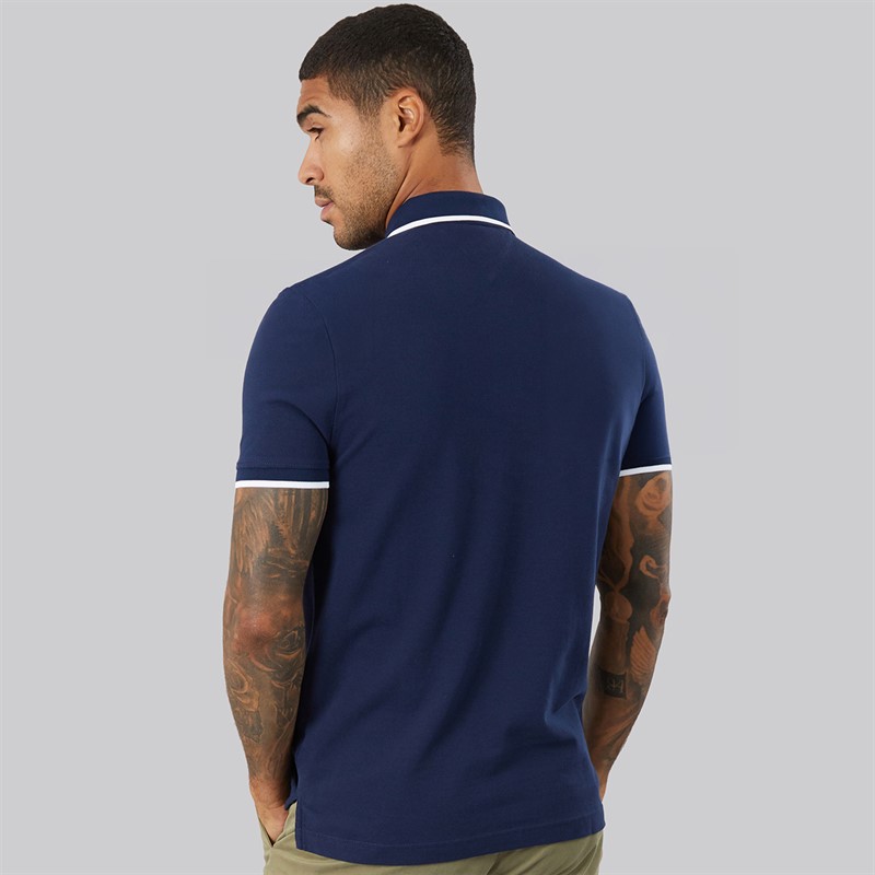 Tommy Hilfiger Mens Pique Undercollar Polo Shirt Carbon Navy