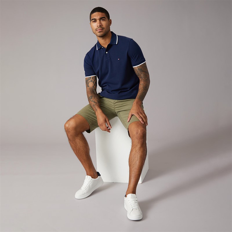 Tommy Hilfiger Mens Pique Undercollar Polo Shirt Carbon Navy