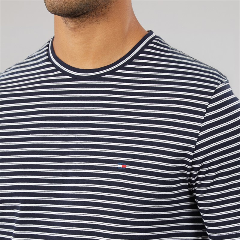 Tommy Hilfiger Mens Essential Seasonal Reg Fit T-Shirt Desert Sky/Ecru Stripe