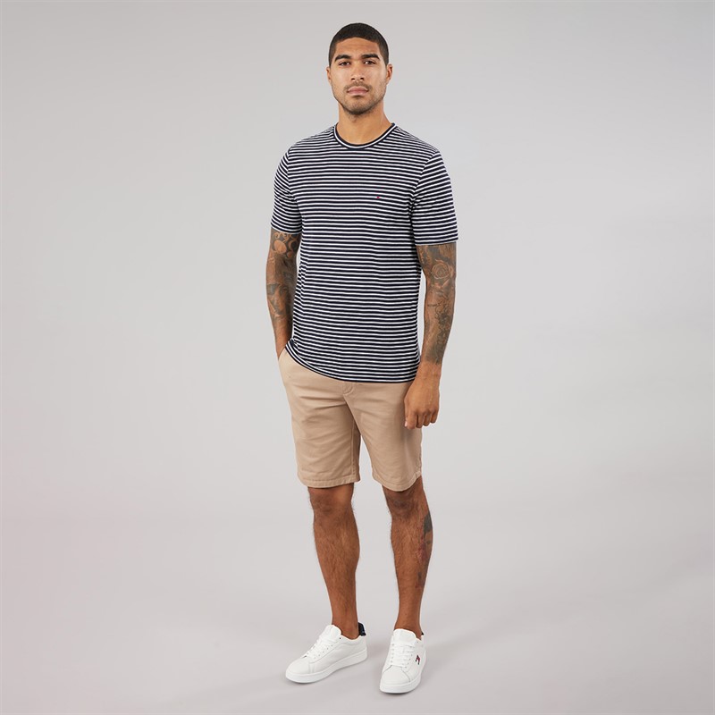 Tommy Hilfiger Mens Essential Seasonal Reg Fit T-Shirt Desert Sky/Ecru Stripe