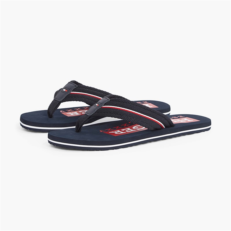 Tommy Hilfiger Mens Corporate Flip Flops Desert Sky
