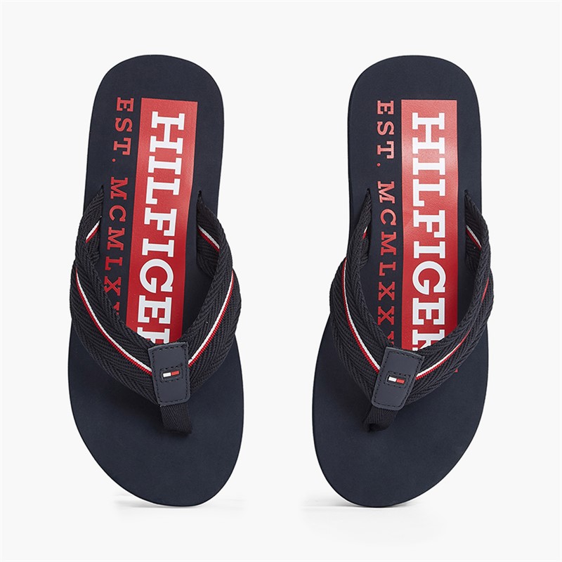 Tommy Hilfiger Mens Corporate Flip Flops Desert Sky