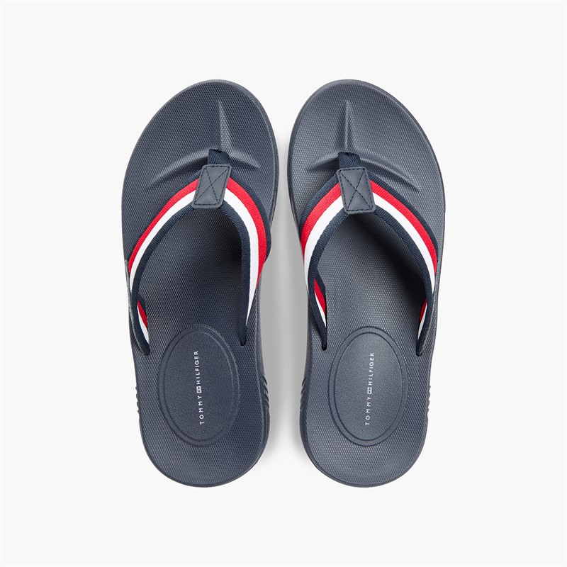 Tommy Hilfiger Mens Molded Flip Flops Rwb