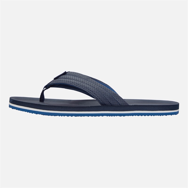 Tommy Hilfiger Mens Comfort Padded Perf Flip Flops Desert Sky