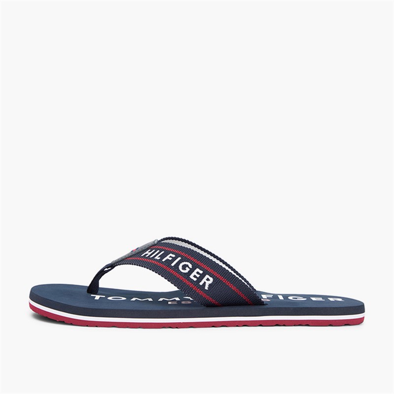 Tommy Hilfiger Mens Sporty Flip Flops Desert Sky