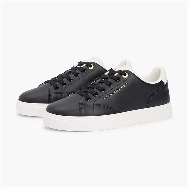 Tommy Hilfiger Womens Feminine Cupsole Trainers Black/Ecru