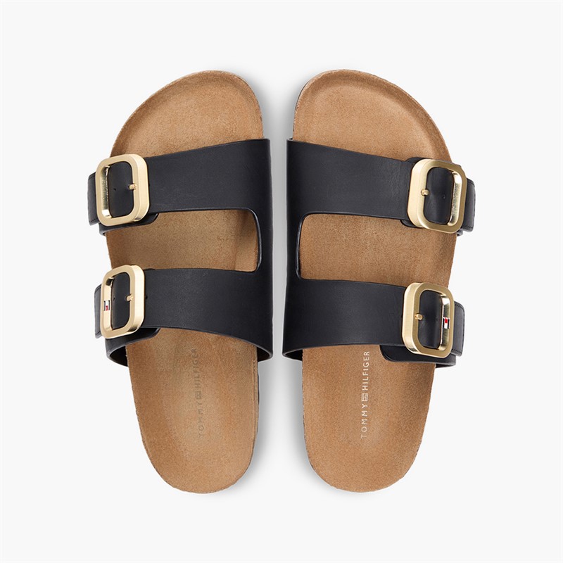 Tommy Hilfiger Womens Classic Dual Strap Sandals Black