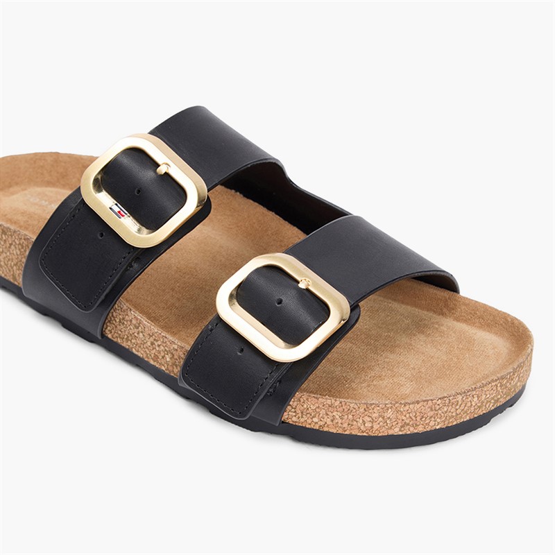 Tommy Hilfiger Womens Classic Dual Strap Sandals Black