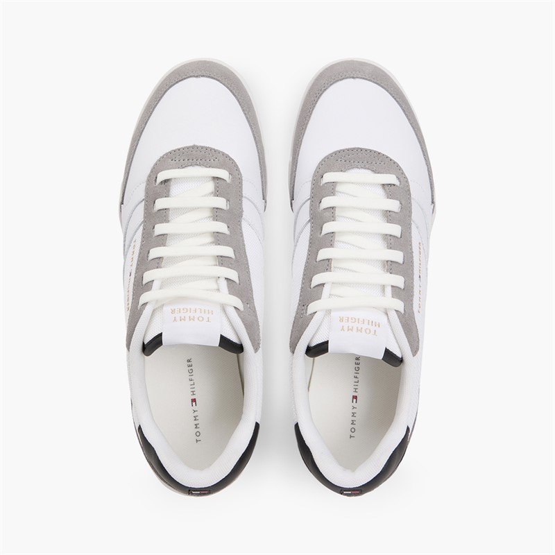 Tommy Hilfiger Mens Low Pro Leather Mix Trainers White