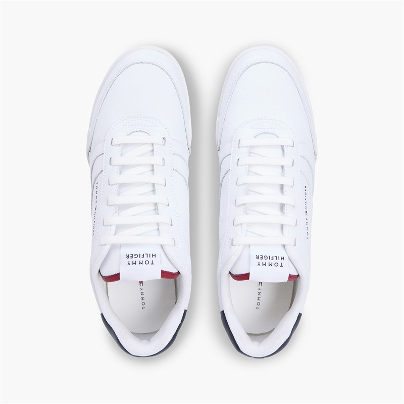 Tommy Hilfiger Mens Low Pro Leather Trainers White