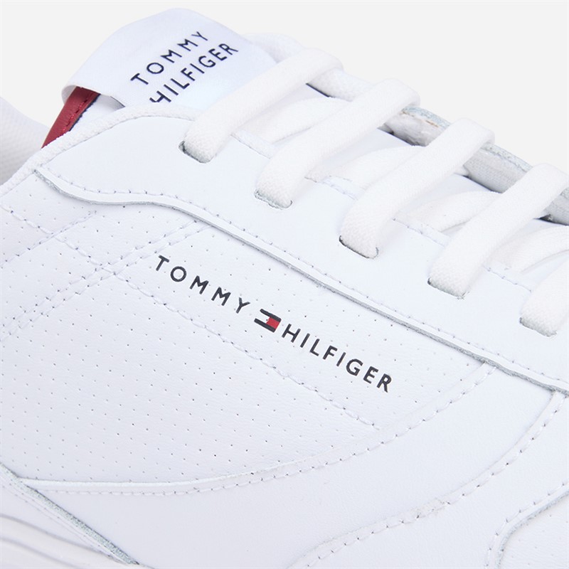 Tommy Hilfiger Mens Low Pro Leather Trainers White