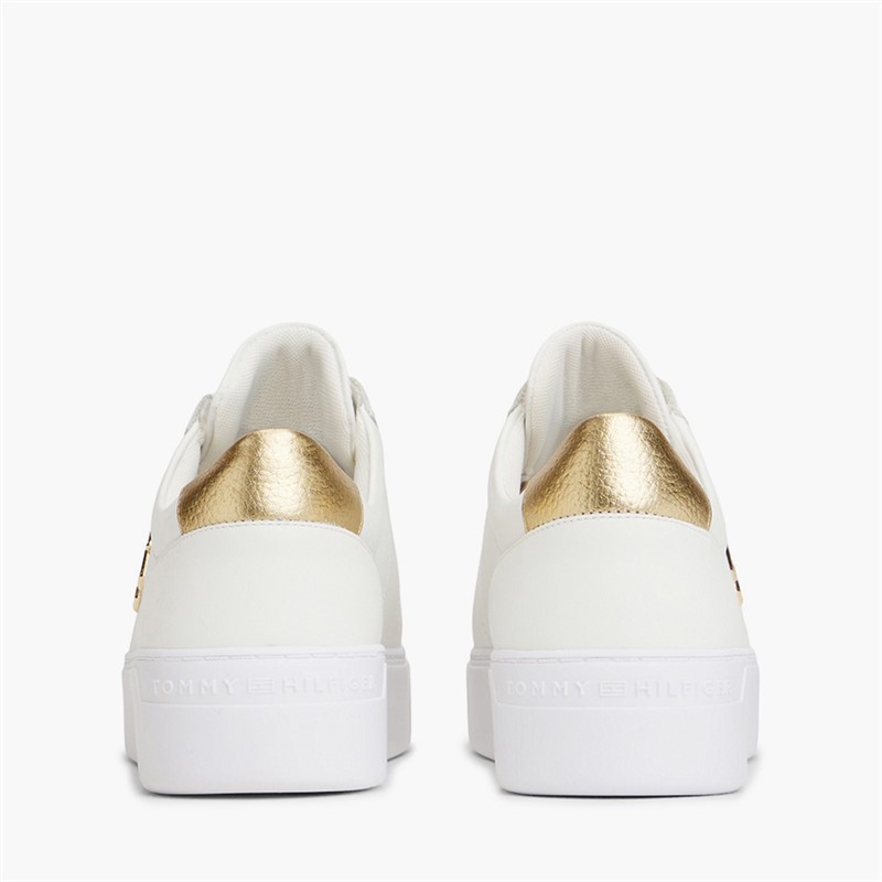 Tommy Hilfiger Womens Platform Court Trainers White