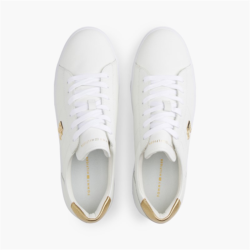 Tommy Hilfiger Womens Platform Court Trainers White