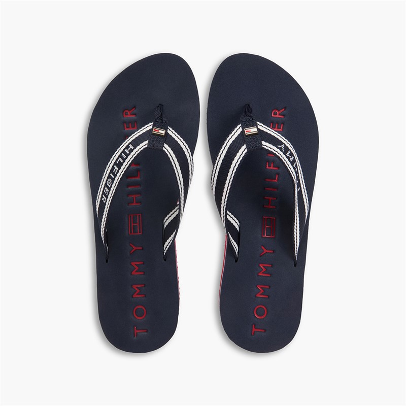 Tommy Hilfiger Mens Womens Webbing Flip Flops Rwb