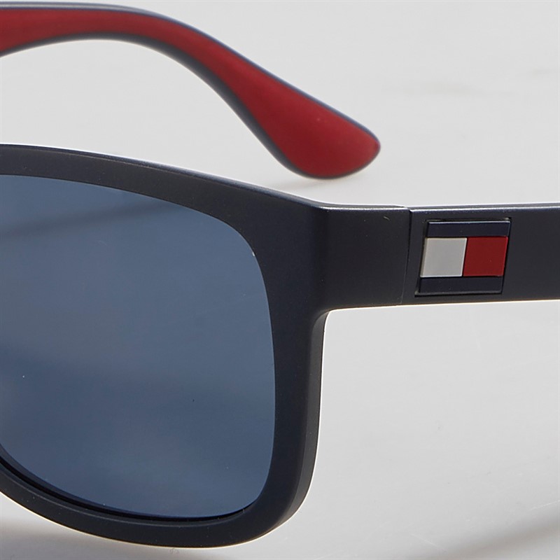 Tommy Hilfiger Mens Rectangular Sunglasses Blue/Red Blue Red