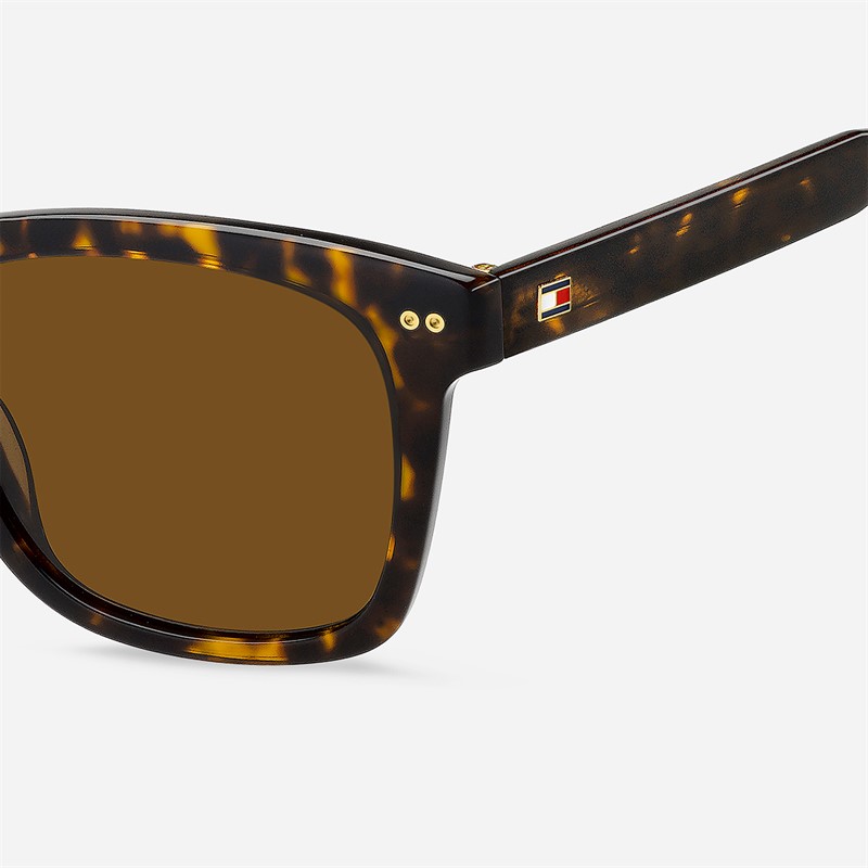 Tommy Hilfiger Mens Rectangular Sunglasses Havana