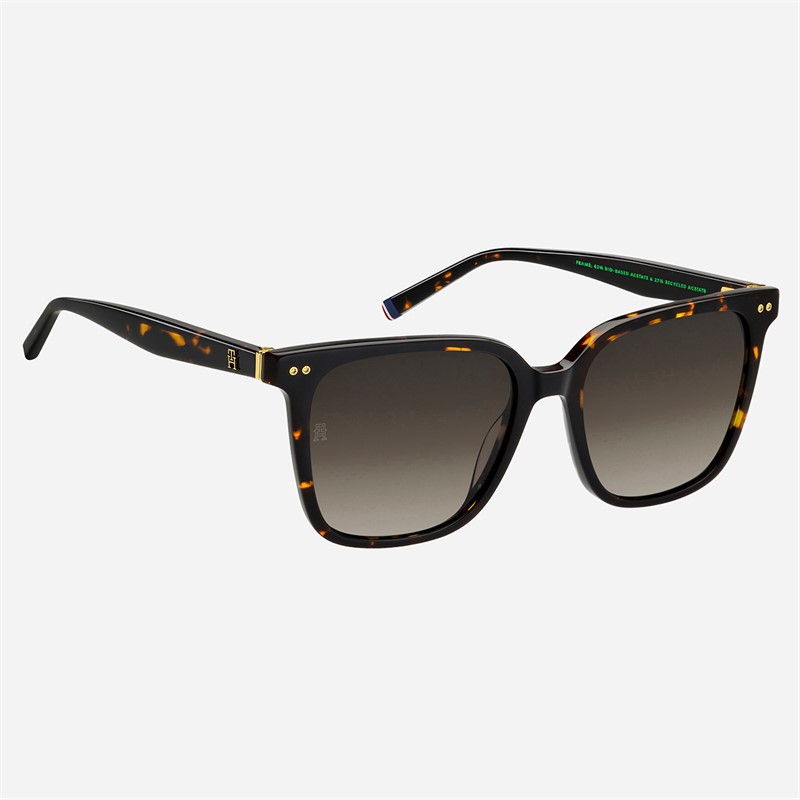 Tommy Hilfiger Womens Square Sunglasses Havana