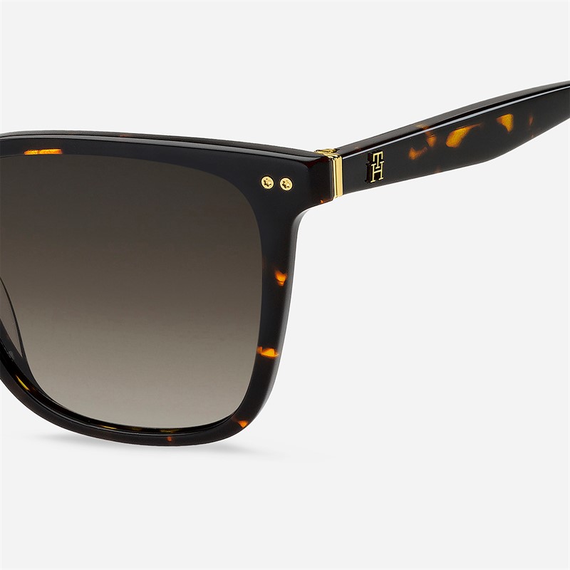 Tommy Hilfiger Womens Square Sunglasses Havana